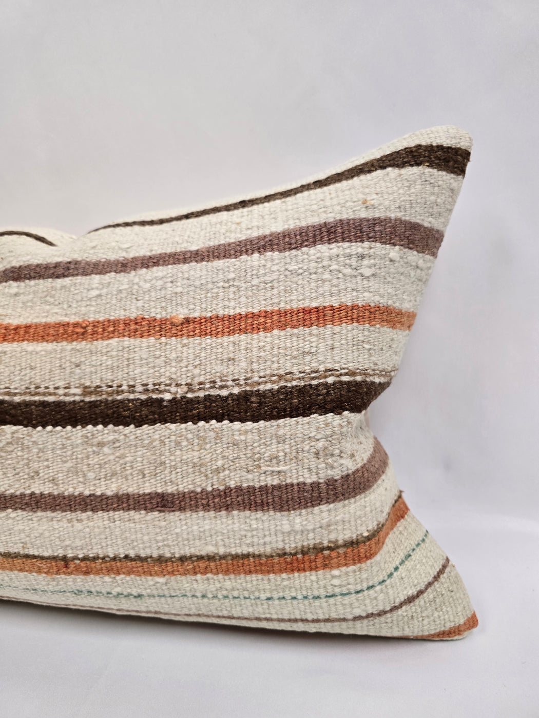 Turkish Hemp Pillow Cushion Natural Cream Brown Green Pillow Cushion Cover 16" x 24" #9014