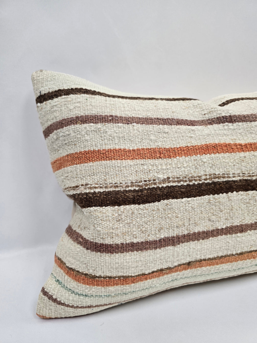 Turkish Hemp Pillow Cushion Natural Cream Brown Green Pillow Cushion Cover 16" x 24" #9014