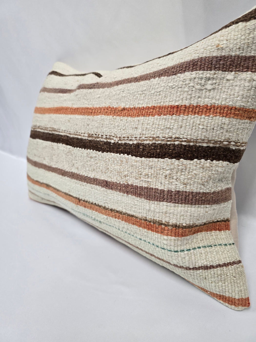 Turkish Hemp Pillow Cushion Natural Cream Brown Green Pillow Cushion Cover 16" x 24" #9014