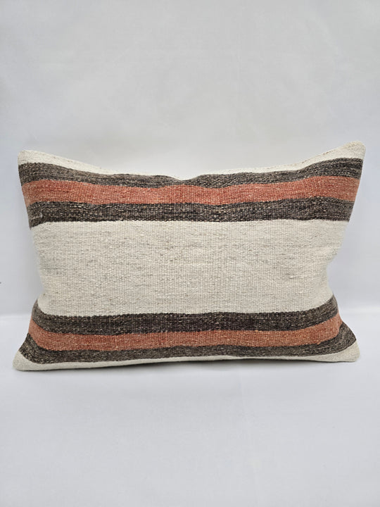 Turkish Hemp Pillow Cushion Natural Cream Brown Pillow Cushion Cover 16" x 24" #9013