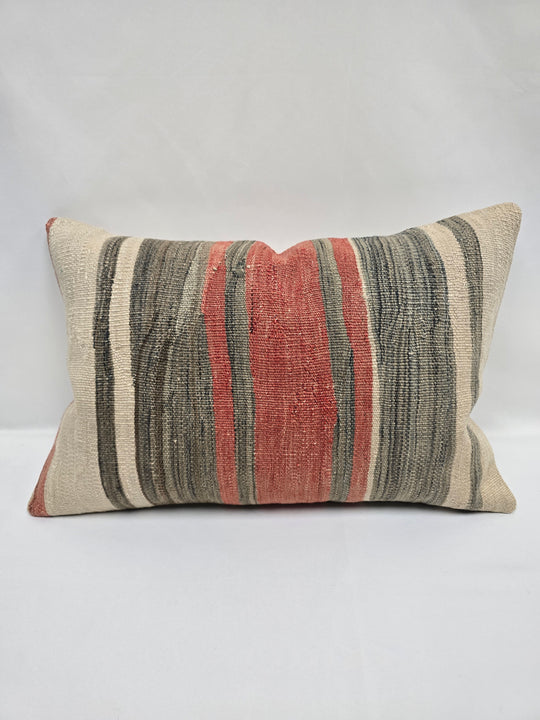Turkish Hemp Pillow Cushion Natural Cream Red Gray Pillow Cushion Cover 16" x 24" #9010