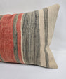 Turkish Hemp Pillow Cushion Natural Cream Red Gray Pillow Cushion Cover 16" x 24" #9010