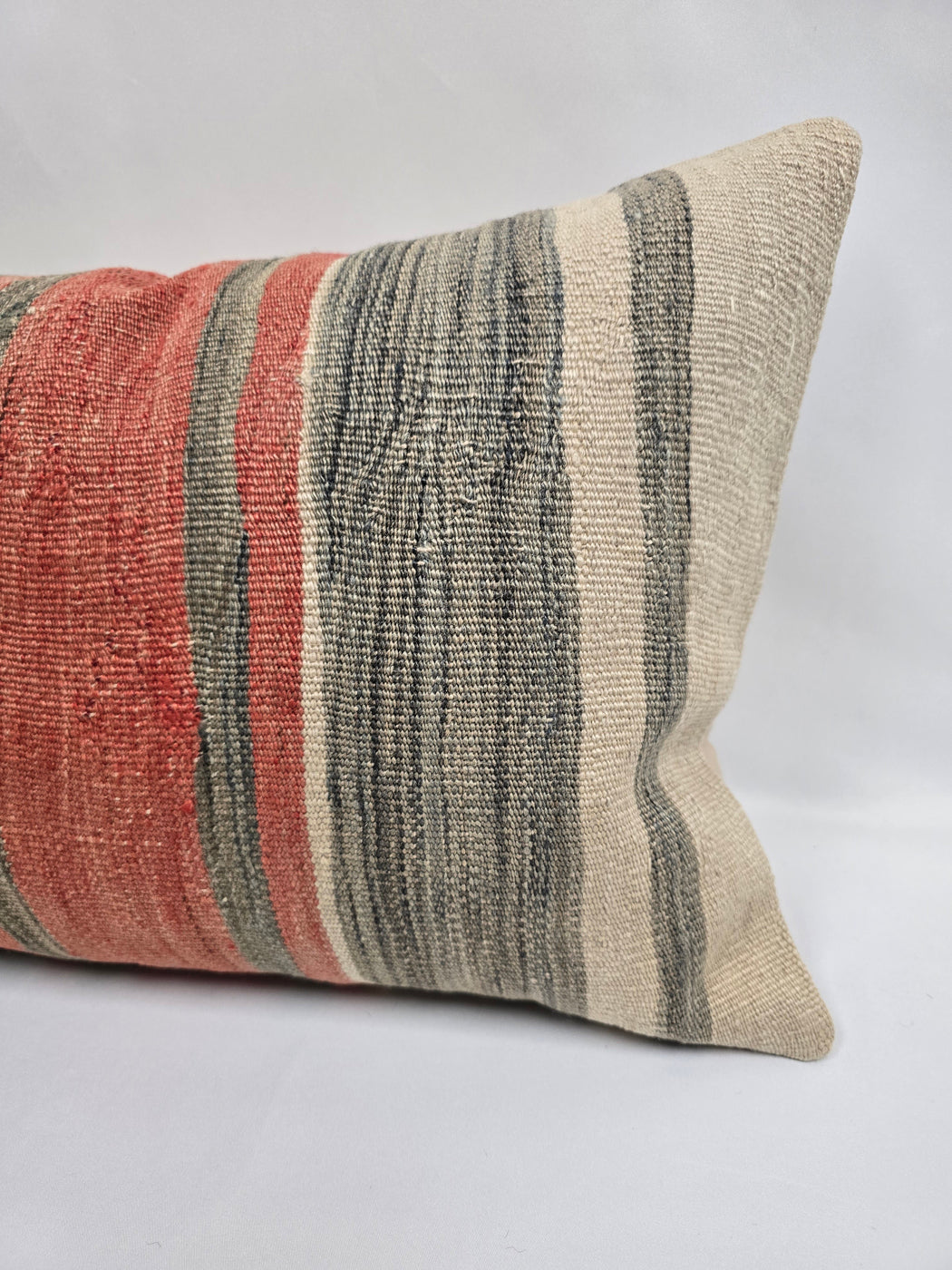 Turkish Hemp Pillow Cushion Natural Cream Red Gray Pillow Cushion Cover 16" x 24" #9010