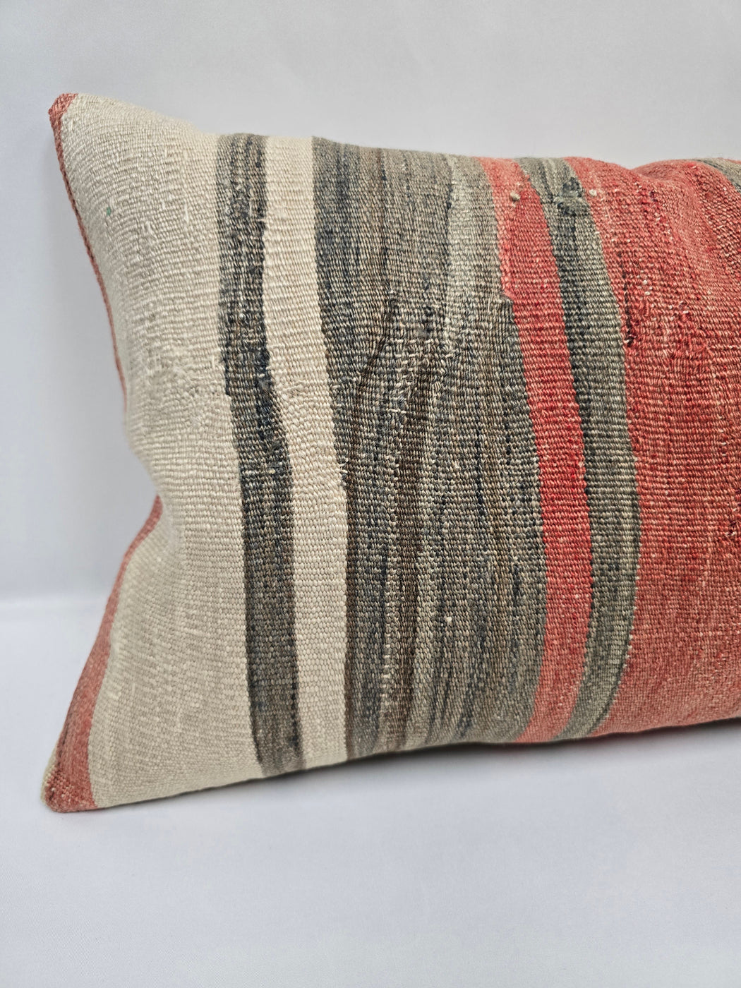 Turkish Hemp Pillow Cushion Natural Cream Red Gray Pillow Cushion Cover 16" x 24" #9010