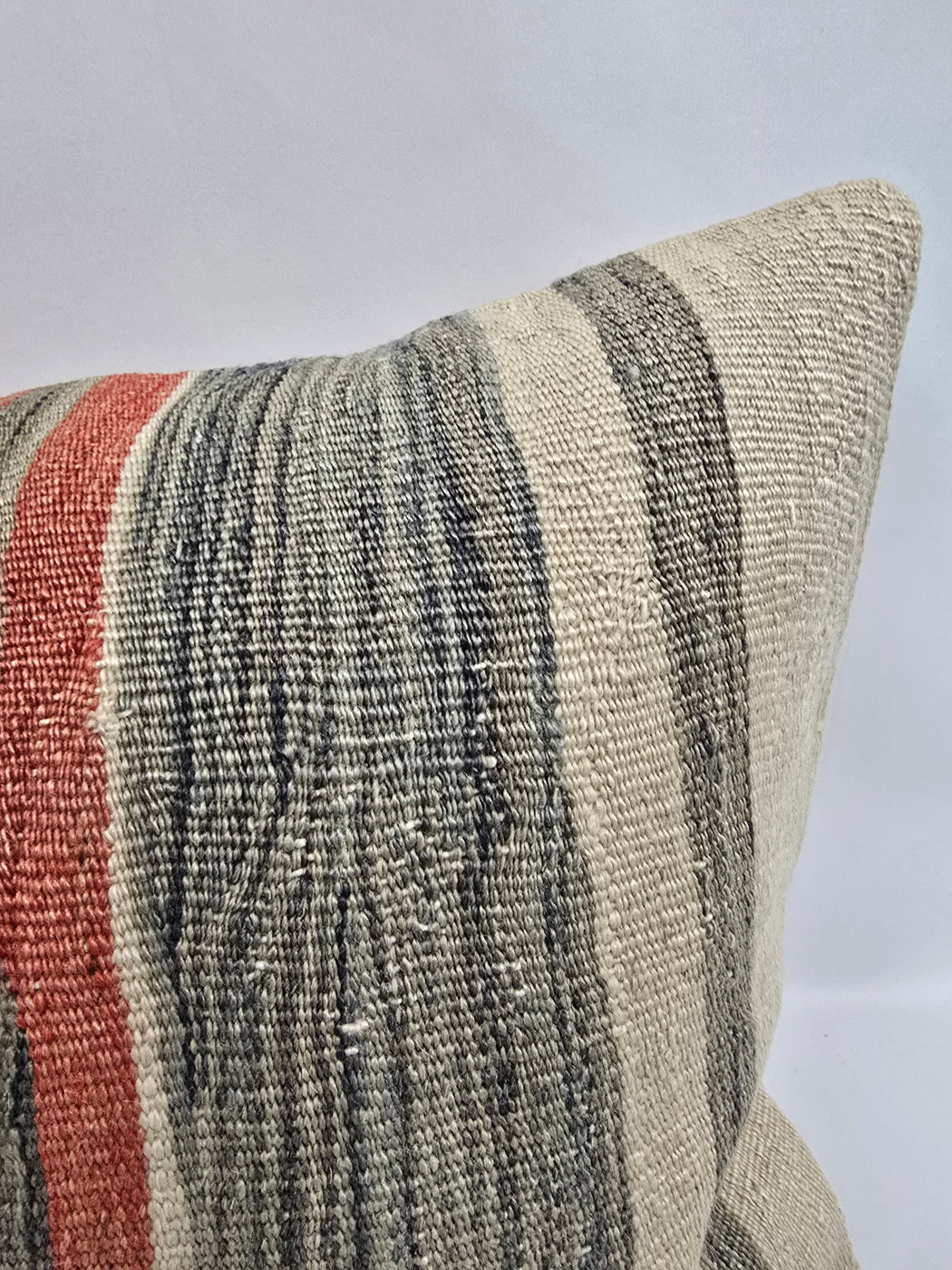 Turkish Hemp Pillow Cushion Natural Cream Red Gray Pillow Cushion Cover 16" x 24" #9010