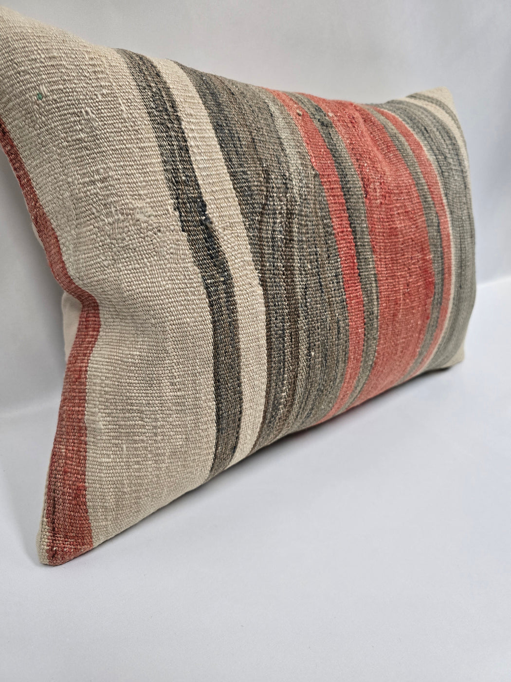 Turkish Hemp Pillow Cushion Natural Cream Red Gray Pillow Cushion Cover 16" x 24" #9010