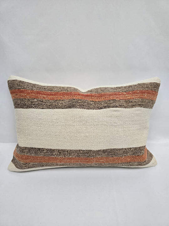 Turkish Hemp Pillow Cushion Natural Cream Brown Pillow Cushion Cover 16" x 24" #9009