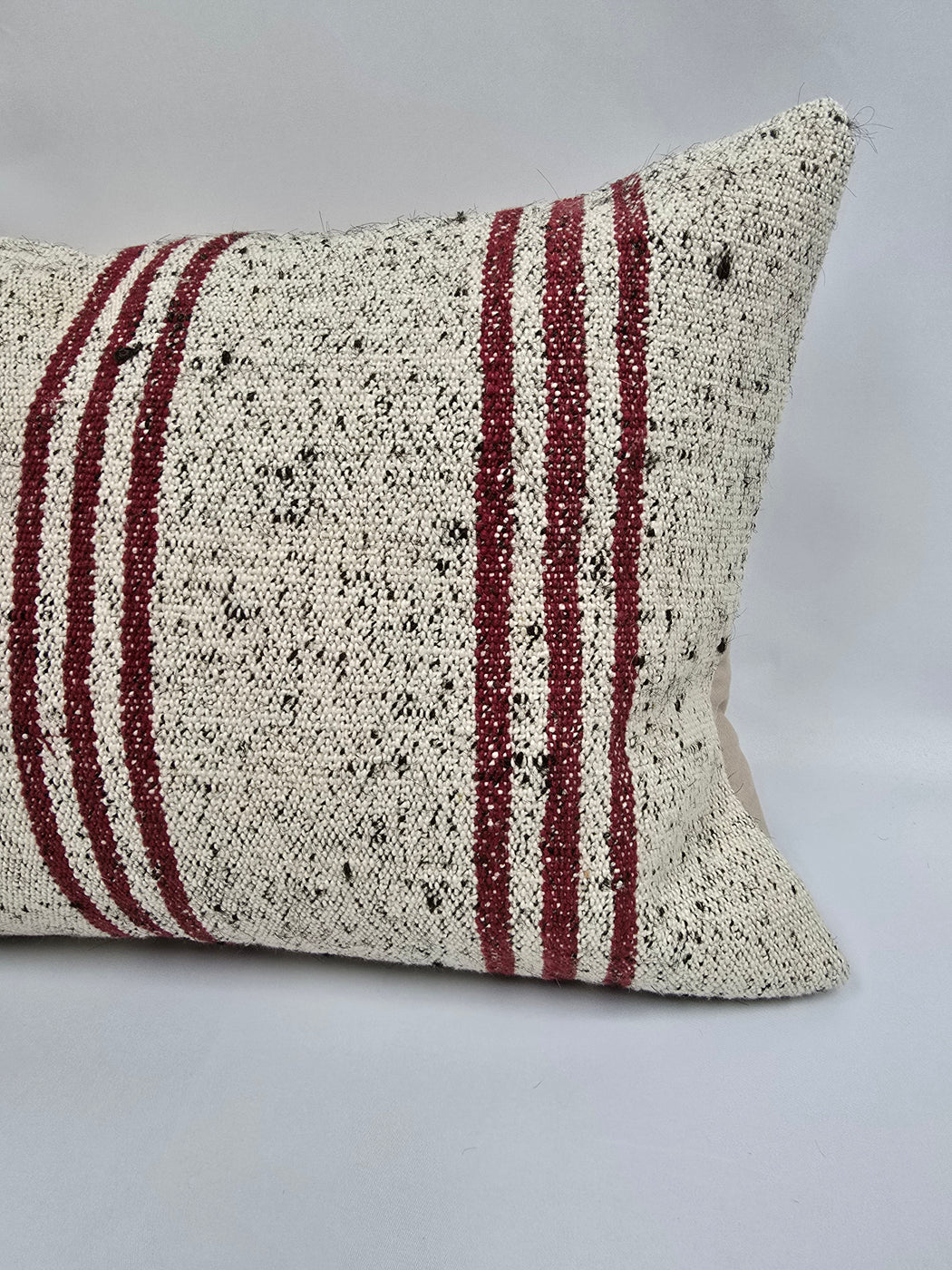 Turkish Hemp Pillow Cushion Natural Cream Black Pillow Cushion Cover 16" x 24" #9143