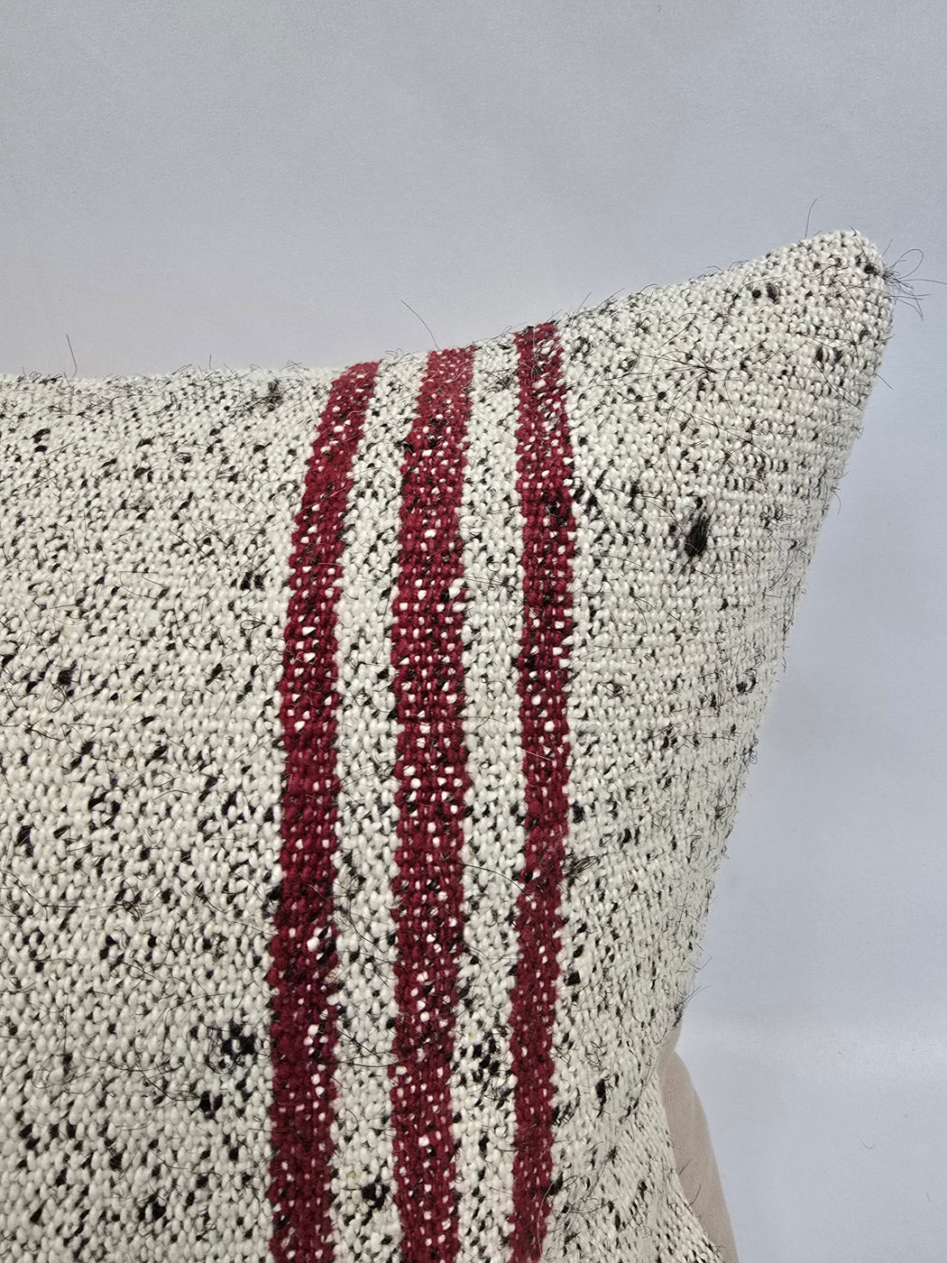 Turkish Hemp Pillow Cushion Natural Cream Black Pillow Cushion Cover 16" x 24" #9143