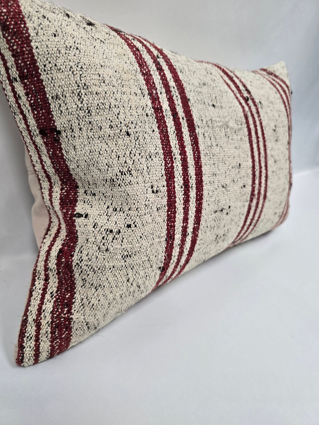 Turkish Hemp Pillow Cushion Natural Cream Black Pillow Cushion Cover 16" x 24" #9143