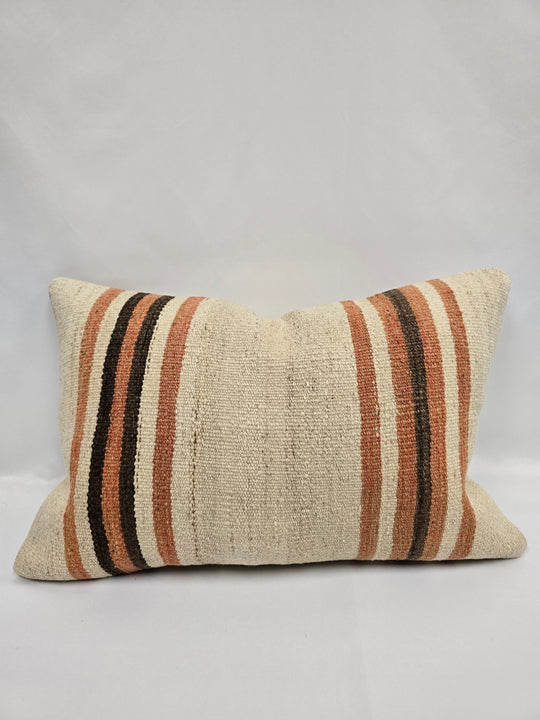 Turkish Hemp Pillow Cushion Natural Cream Brown Pillow Cushion Cover 16" x 24" #9004
