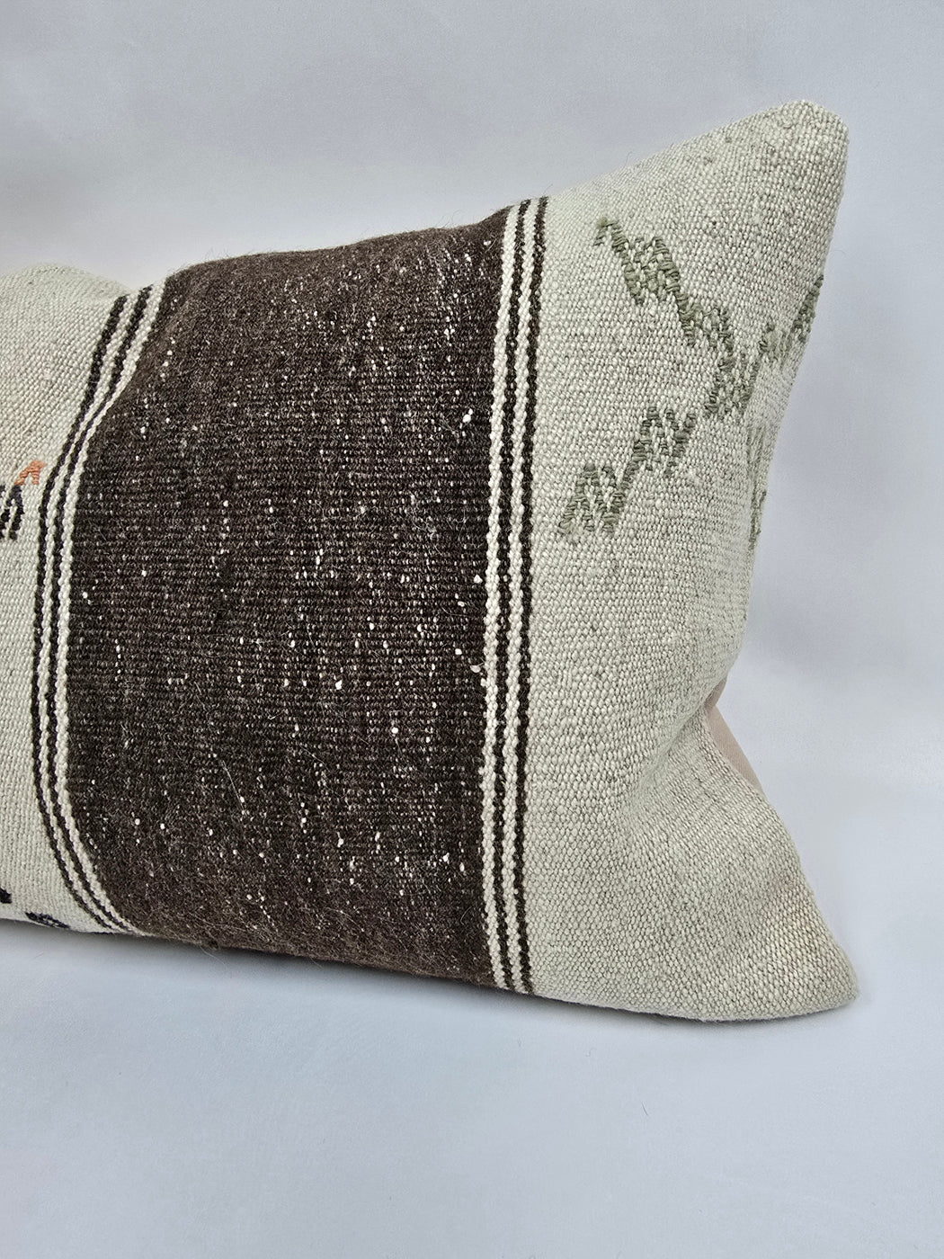Turkish Hemp Pillow Cushion Natural Cream Brown Black Pillow Cushion Cover 16" x 24" #9141