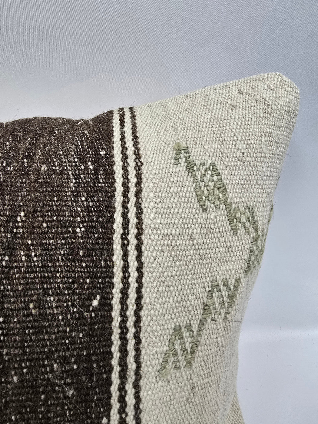 Turkish Hemp Pillow Cushion Natural Cream Brown Black Pillow Cushion Cover 16" x 24" #9141
