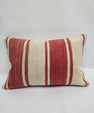 Turkish Hemp Pillow Cushion Natural Cream Red Pillow Cushion Cover 16" x 24" #9002
