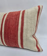 Turkish Hemp Pillow Cushion Natural Cream Red Pillow Cushion Cover 16" x 24" #9002