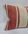 Turkish Hemp Pillow Cushion Natural Cream Red Pillow Cushion Cover 16" x 24" #9002