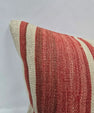 Turkish Hemp Pillow Cushion Natural Cream Red Pillow Cushion Cover 16" x 24" #9002
