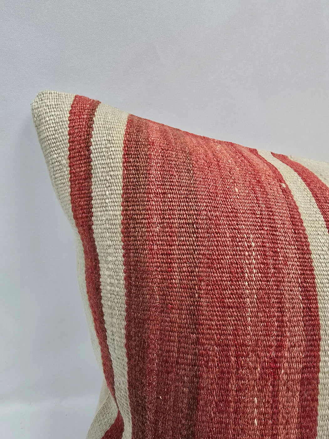 Turkish Hemp Pillow Cushion Natural Cream Red Pillow Cushion Cover 16" x 24" #9002