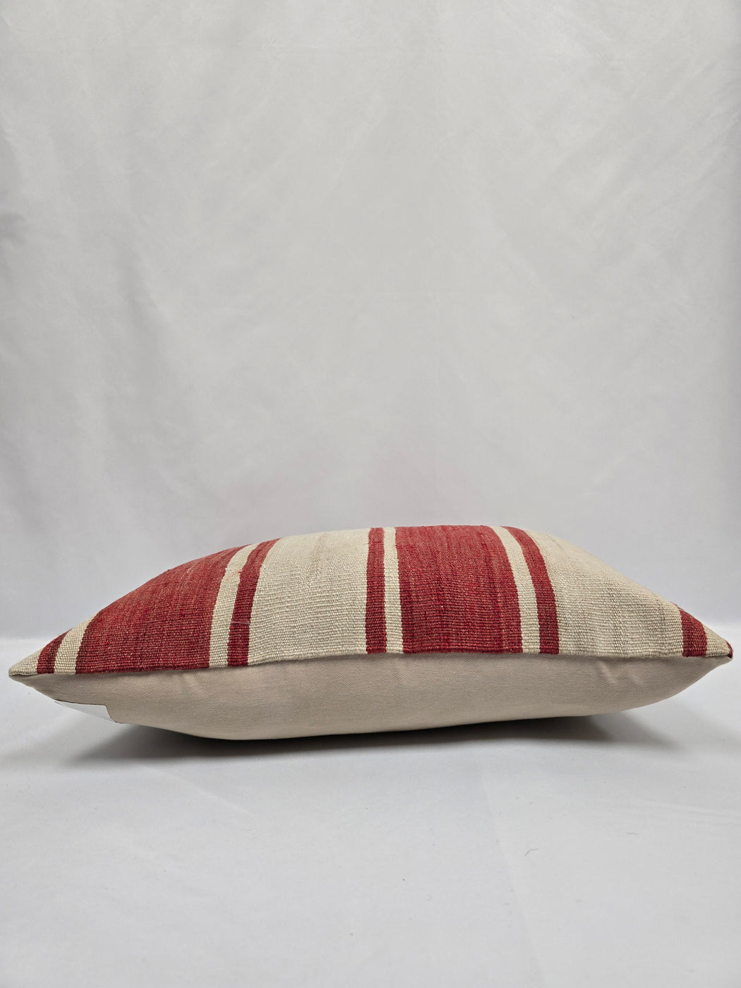 Turkish Hemp Pillow Cushion Natural Cream Red Pillow Cushion Cover 16" x 24" #9002