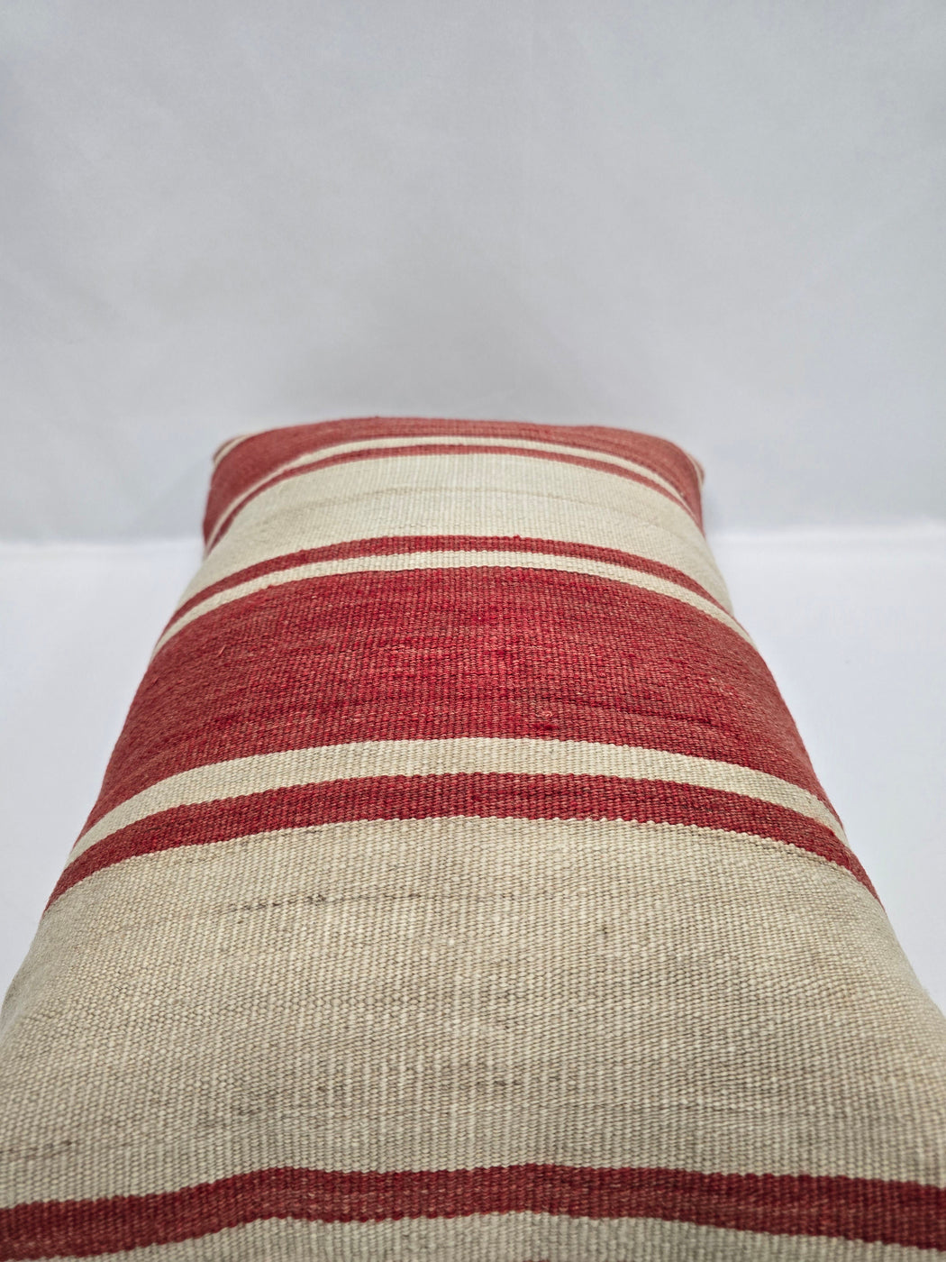 Turkish Hemp Pillow Cushion Natural Cream Red Pillow Cushion Cover 16" x 24" #9002