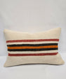 Turkish Hemp Pillow Cushion Natural Cream Red Orange Pillow Cushion Cover 16" x 24" #9003