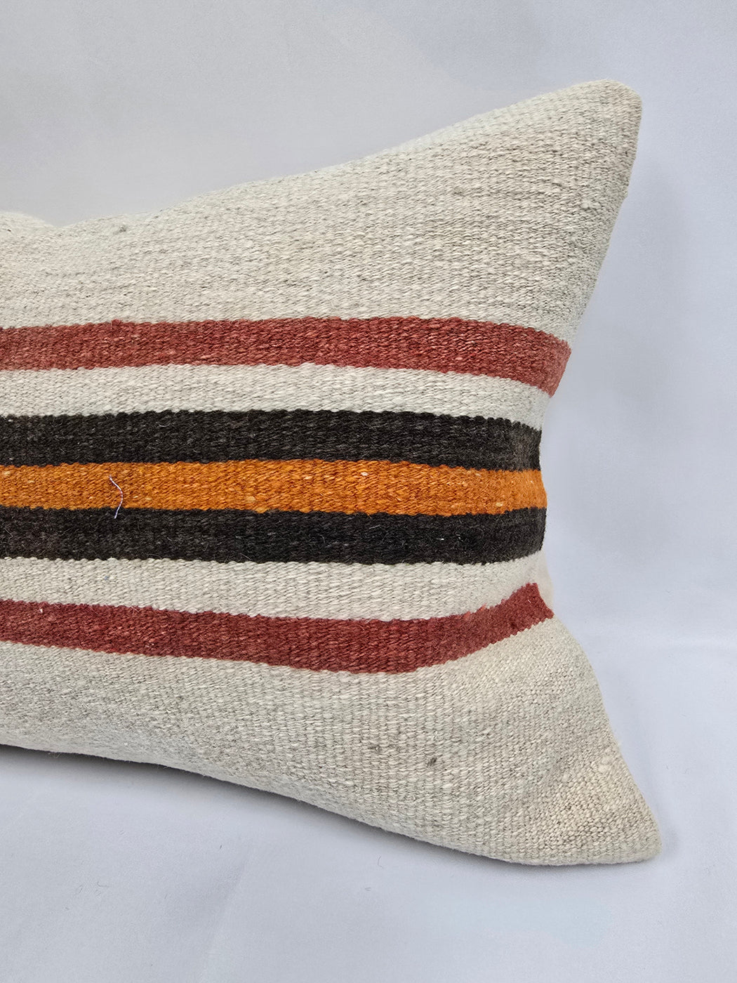 Turkish Hemp Pillow Cushion Natural Cream Red Orange Pillow Cushion Cover 16" x 24" #9003