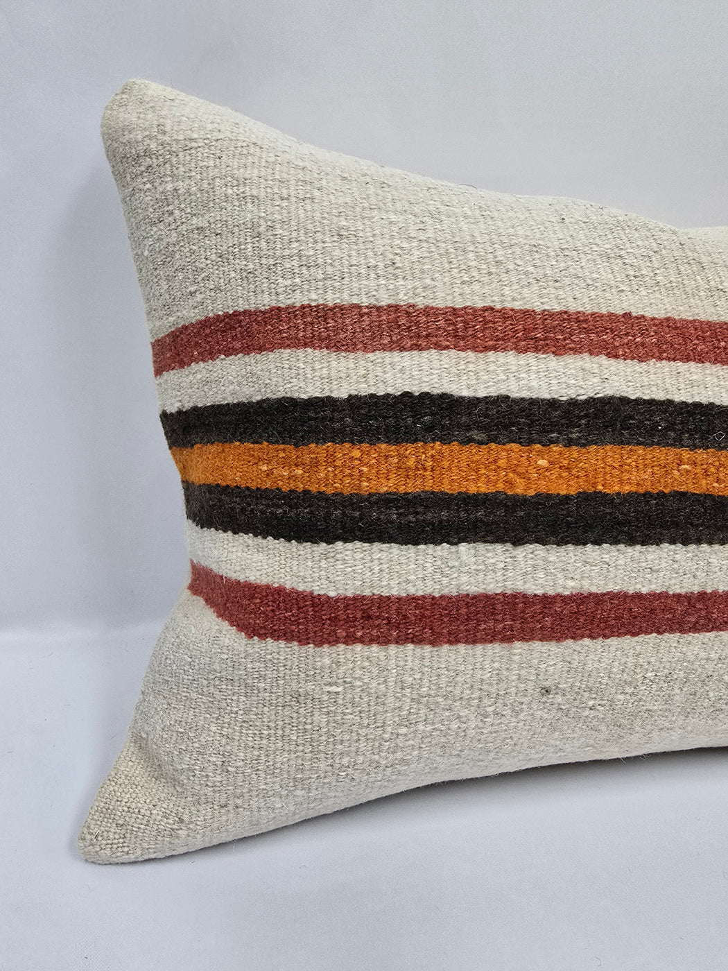 Turkish Hemp Pillow Cushion Natural Cream Red Orange Pillow Cushion Cover 16" x 24" #9003