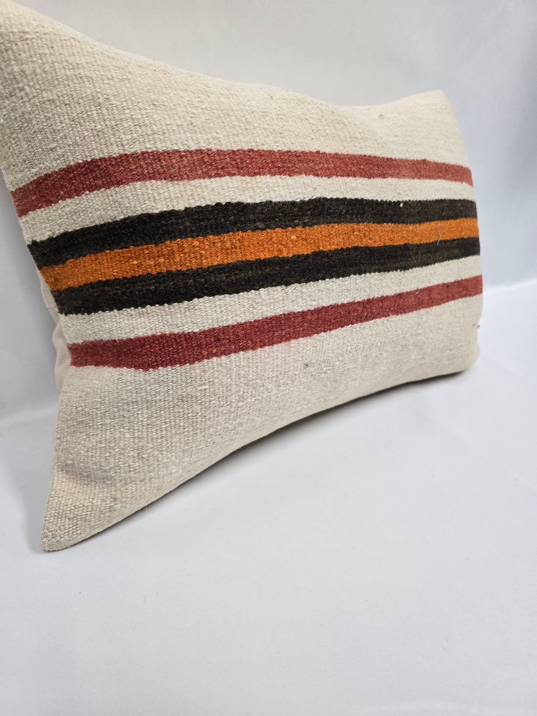 Turkish Hemp Pillow Cushion Natural Cream Red Orange Pillow Cushion Cover 16" x 24" #9003