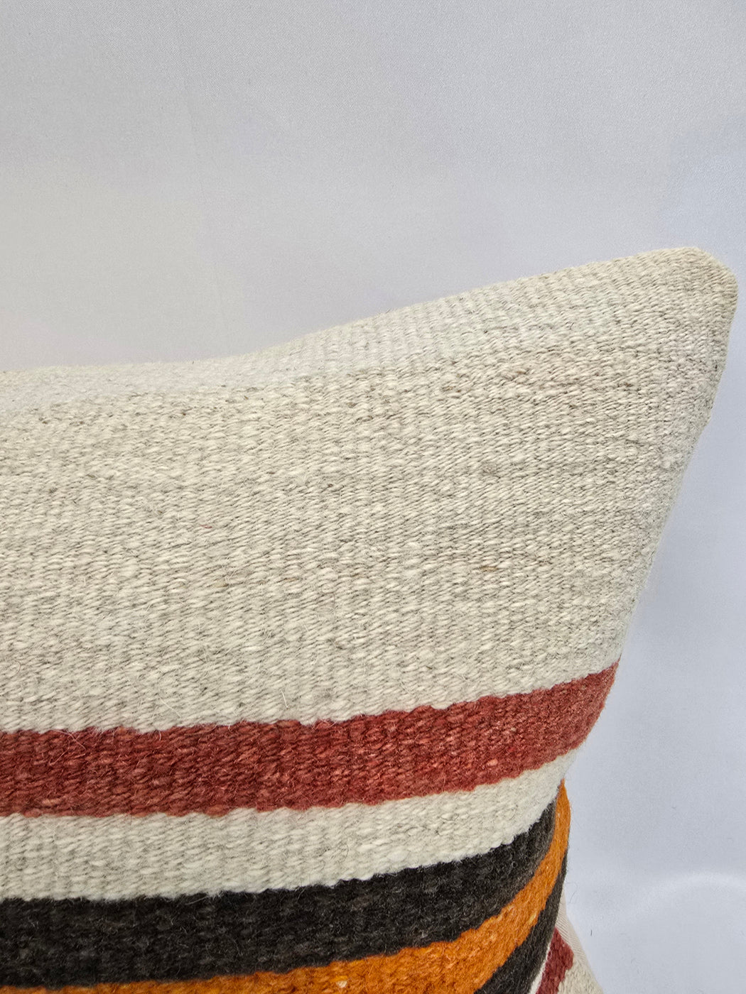 Turkish Hemp Pillow Cushion Natural Cream Red Orange Pillow Cushion Cover 16" x 24" #9003