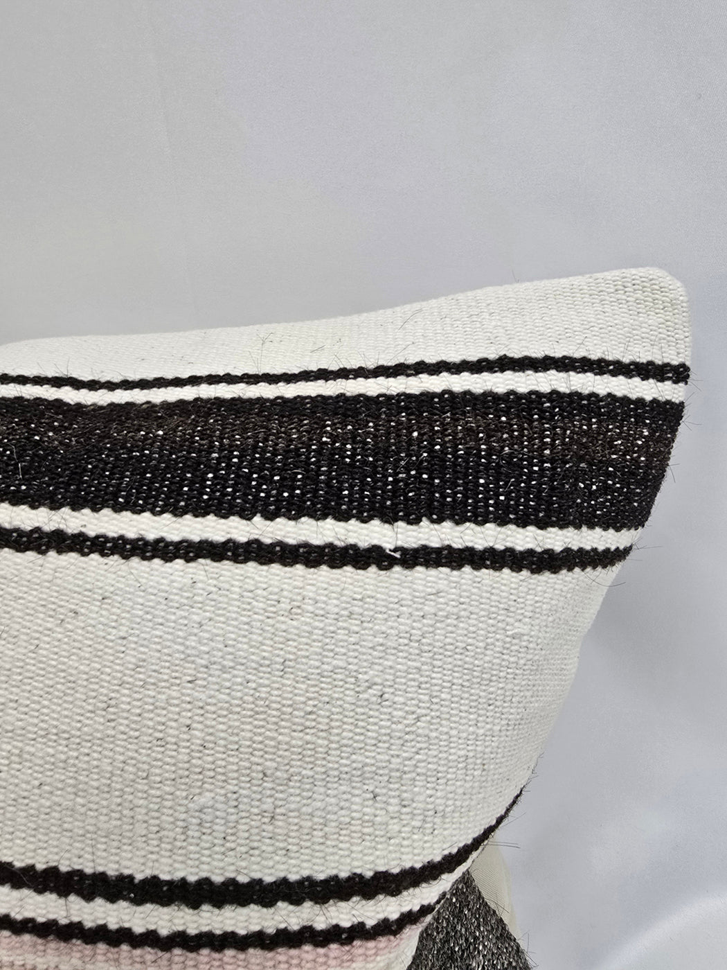 Turkish Hemp Pillow Cushion Natural Cream Black Gray Pillow Cushion Cover 16" x 24" #9144
