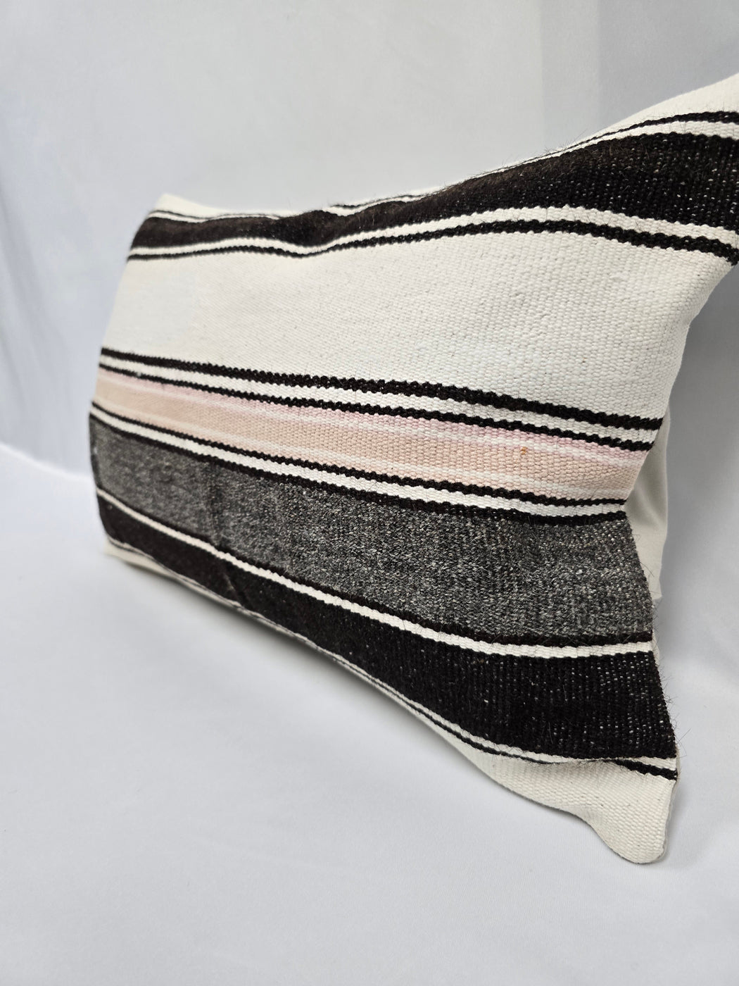 Turkish Hemp Pillow Cushion Natural Cream Black Gray Pillow Cushion Cover 16" x 24" #9144