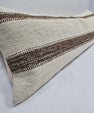 Turkish Lumbar Rug Pillow Cream Brown Cushion Cover Hemp Pillow 14" x 40" #9464