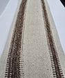Turkish Lumbar Rug Pillow Cream Brown Cushion Cover Hemp Pillow 14" x 40" #9464