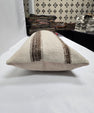 Turkish Lumbar Rug Pillow Cream Brown Cushion Cover Hemp Pillow 14" x 40" #9461