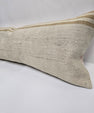 Turkish Lumbar Rug Pillow Cream Brown Cushion Cover Hemp Pillow 14" x 40" #9458