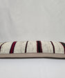 Turkish Lumbar Rug Pillow Cream Black Red Green Cushion Cover Hemp Pillow 14" x 40" #9455