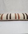 Turkish Lumbar Rug Pillow Cream Brown Cushion Cover Hemp Pillow 14" x 40" #9454