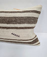 Turkish Hemp Pillow Cushion Natural Cream Brown Pillow Cushion Cover 16" x 24" #9140