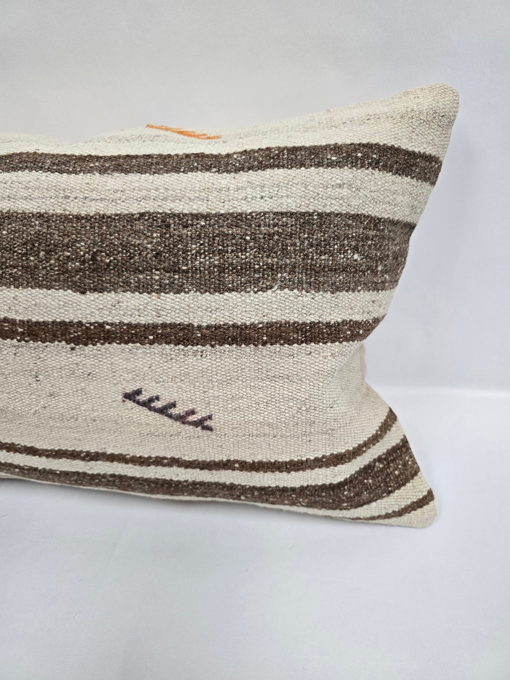 Turkish Hemp Pillow Cushion Natural Cream Brown Pillow Cushion Cover 16" x 24" #9140