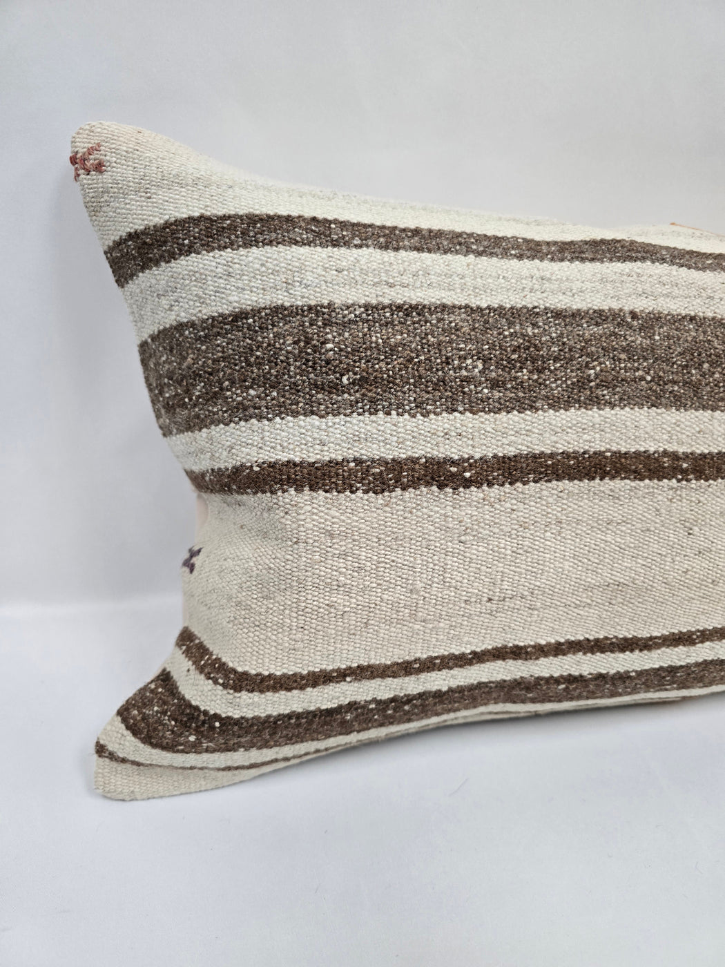 Turkish Hemp Pillow Cushion Natural Cream Brown Pillow Cushion Cover 16" x 24" #9140