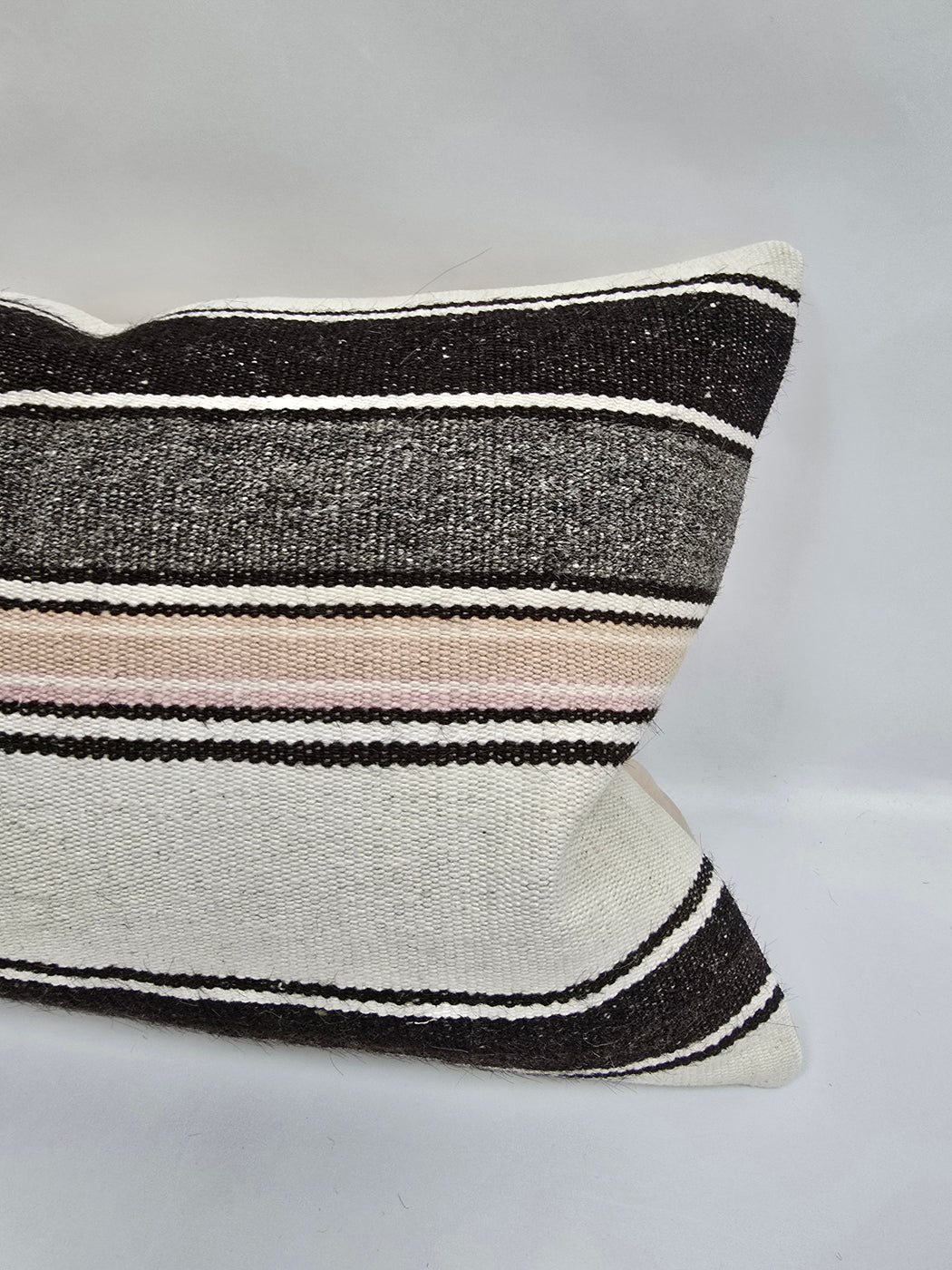 Turkish Hemp Pillow Cushion Natural Cream Black Gray Pillow Cushion Cover 16" x 24" #9137