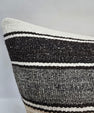 Turkish Hemp Pillow Cushion Natural Cream Black Gray Pillow Cushion Cover 16" x 24" #9137