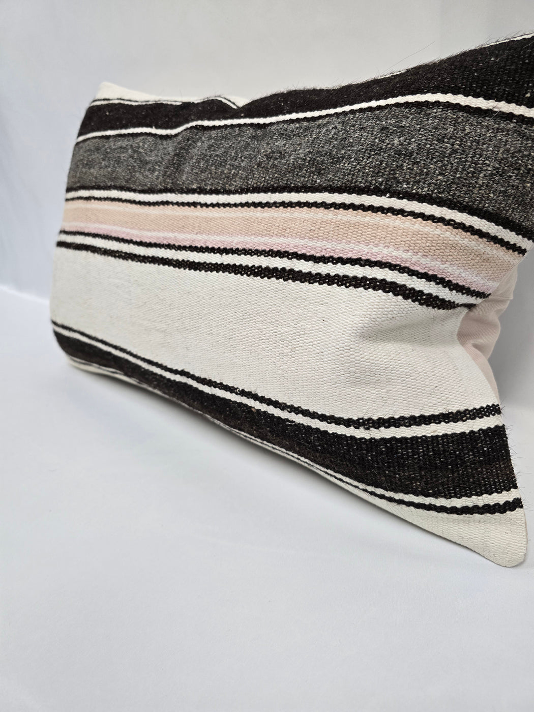 Turkish Hemp Pillow Cushion Natural Cream Black Gray Pillow Cushion Cover 16" x 24" #9137