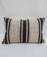 Turkish Hemp Pillow Cushion Natural Cream Black Pillow Cushion Cover 16" x 24" #9136