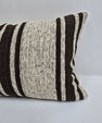 Turkish Hemp Pillow Cushion Natural Cream Black Pillow Cushion Cover 16" x 24" #9136