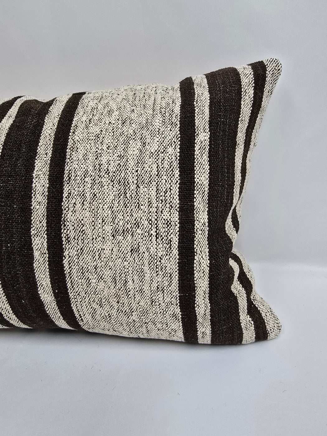 Turkish Hemp Pillow Cushion Natural Cream Black Pillow Cushion Cover 16" x 24" #9136