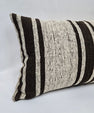 Turkish Hemp Pillow Cushion Natural Cream Black Pillow Cushion Cover 16" x 24" #9136