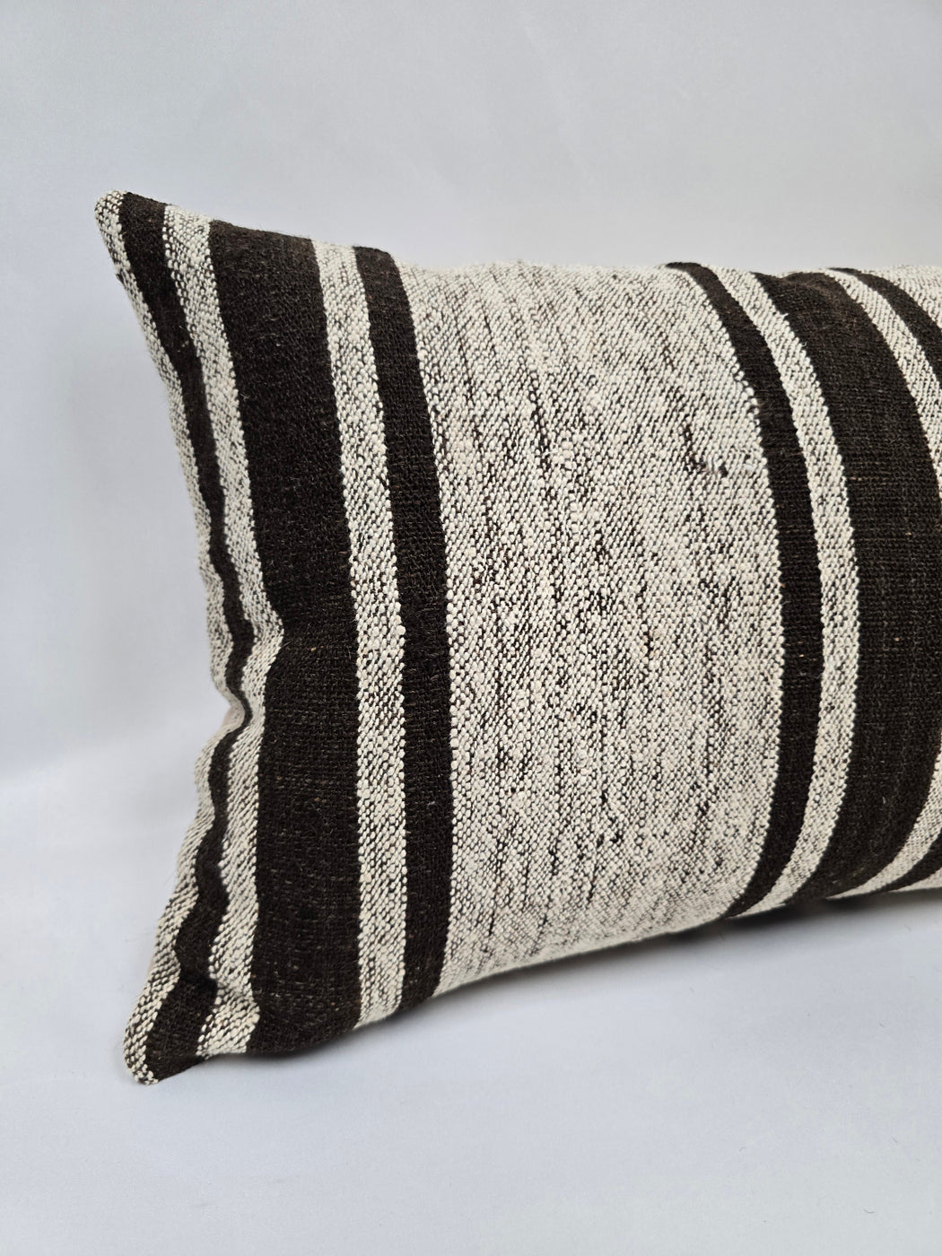 Turkish Hemp Pillow Cushion Natural Cream Black Pillow Cushion Cover 16" x 24" #9136