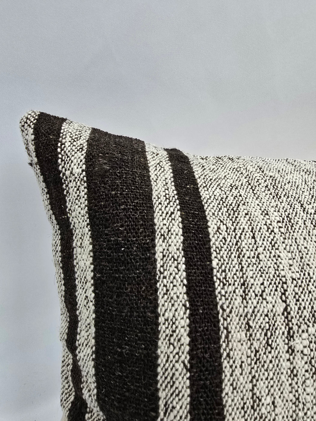 Turkish Hemp Pillow Cushion Natural Cream Black Pillow Cushion Cover 16" x 24" #9136