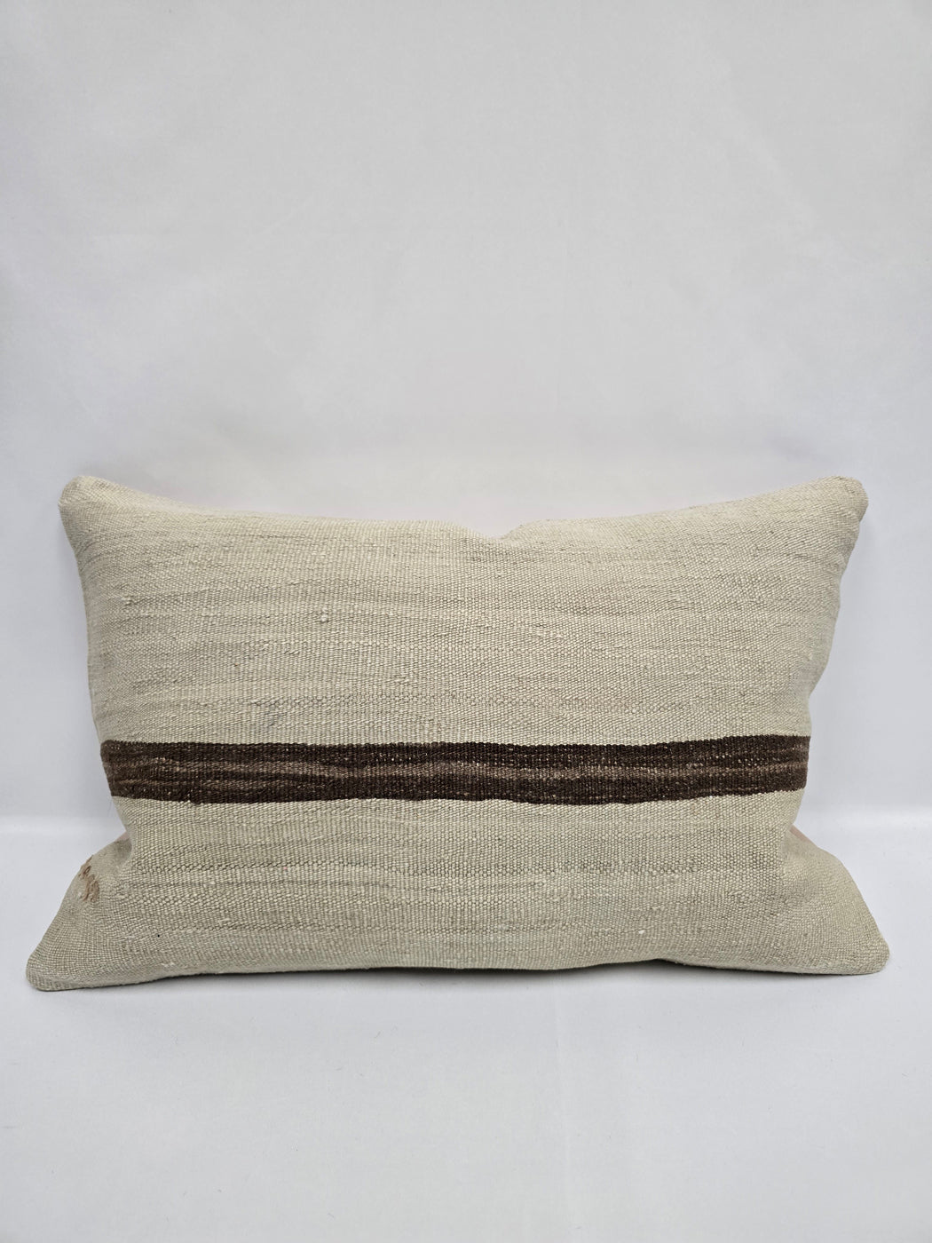 Turkish Hemp Pillow Cushion Natural Cream Brown Pillow Cushion Cover 16" x 24" #9135